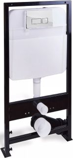 Инсталляция ля унитаза SantiLine SL-01 с кнопкой смыва хром квадрат